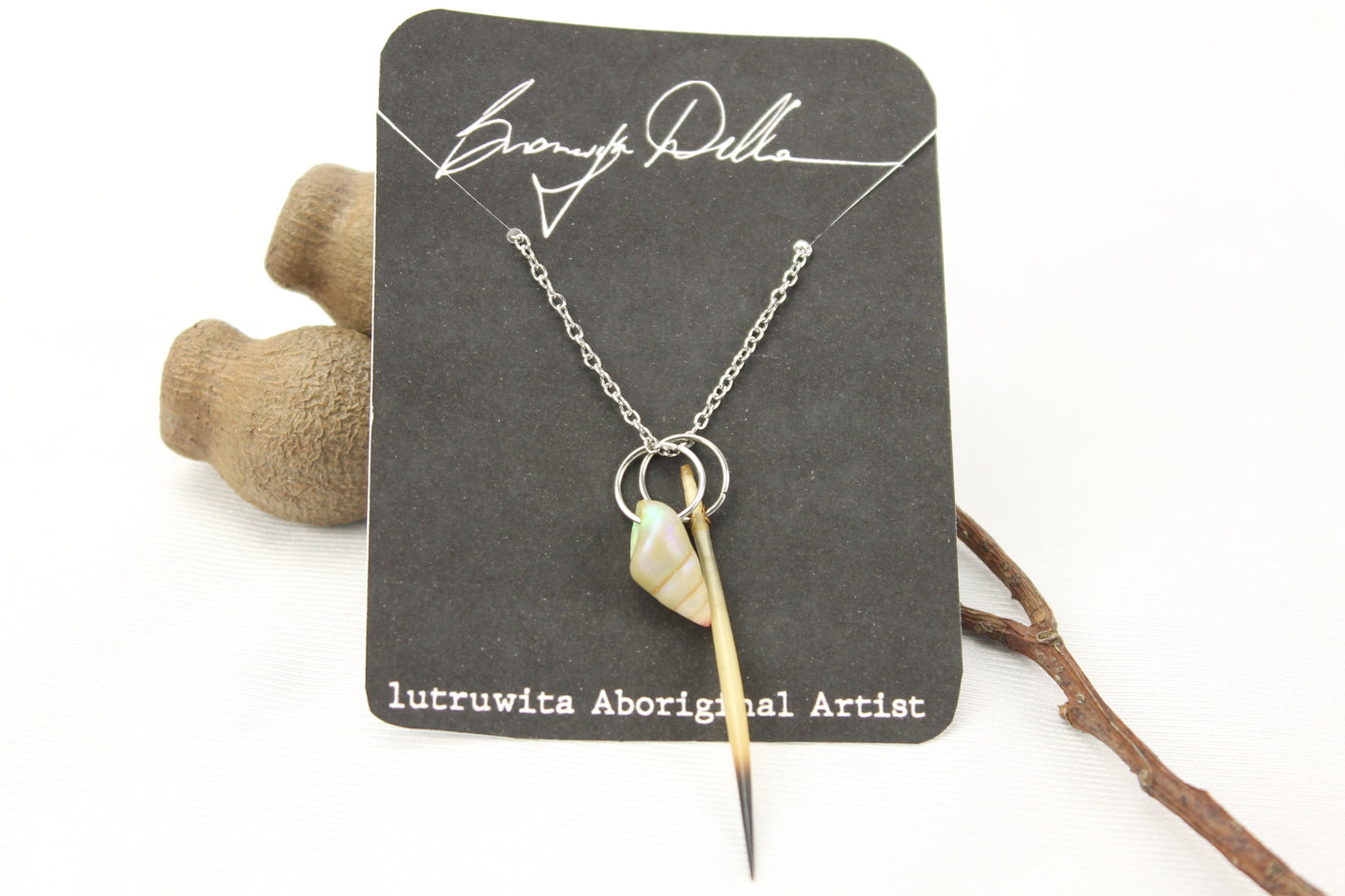 Maireener Shell and Echidna Quill Necklace