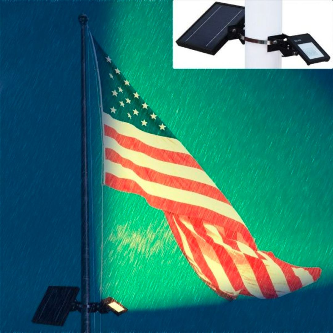 Flag Pole Solar Panel Lights