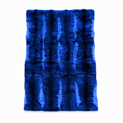 12-skin possum fur throw in Cobalt