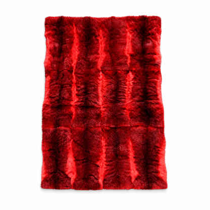 12-skin possum fur throw in Lava