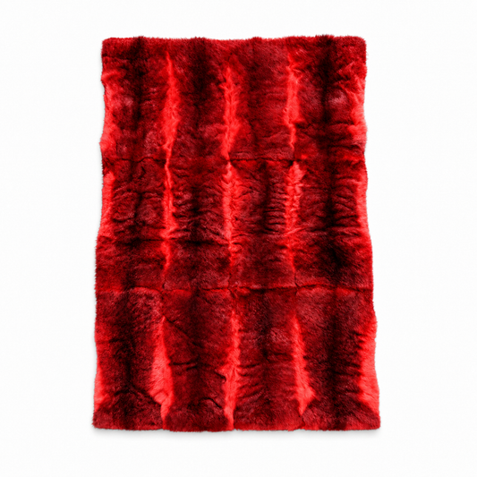 12-skin possum fur throw in Lava