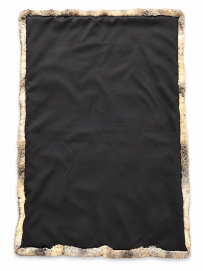 Possum skin throw reverse with black fabric lining