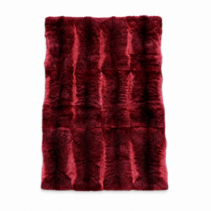 12-skin possum fur throw in Ruby