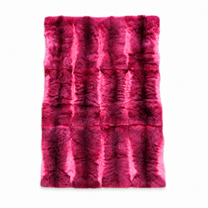 12-skin possum fur throw in Wildberry