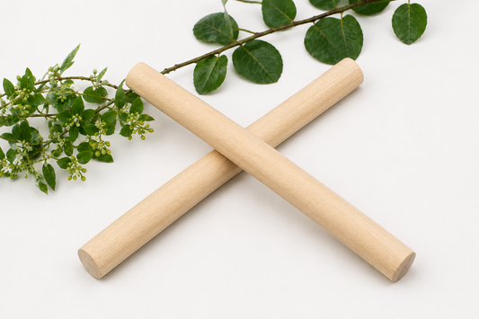 Workshop Dowel Clapsticks, a pair of solid Australian timber dowel sticks cut to length with flat ends