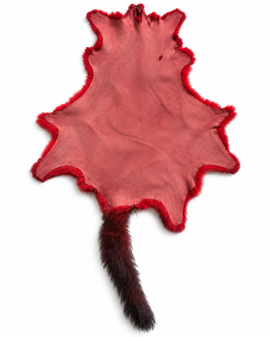 Dyed possum skin in Lava, inside leather view