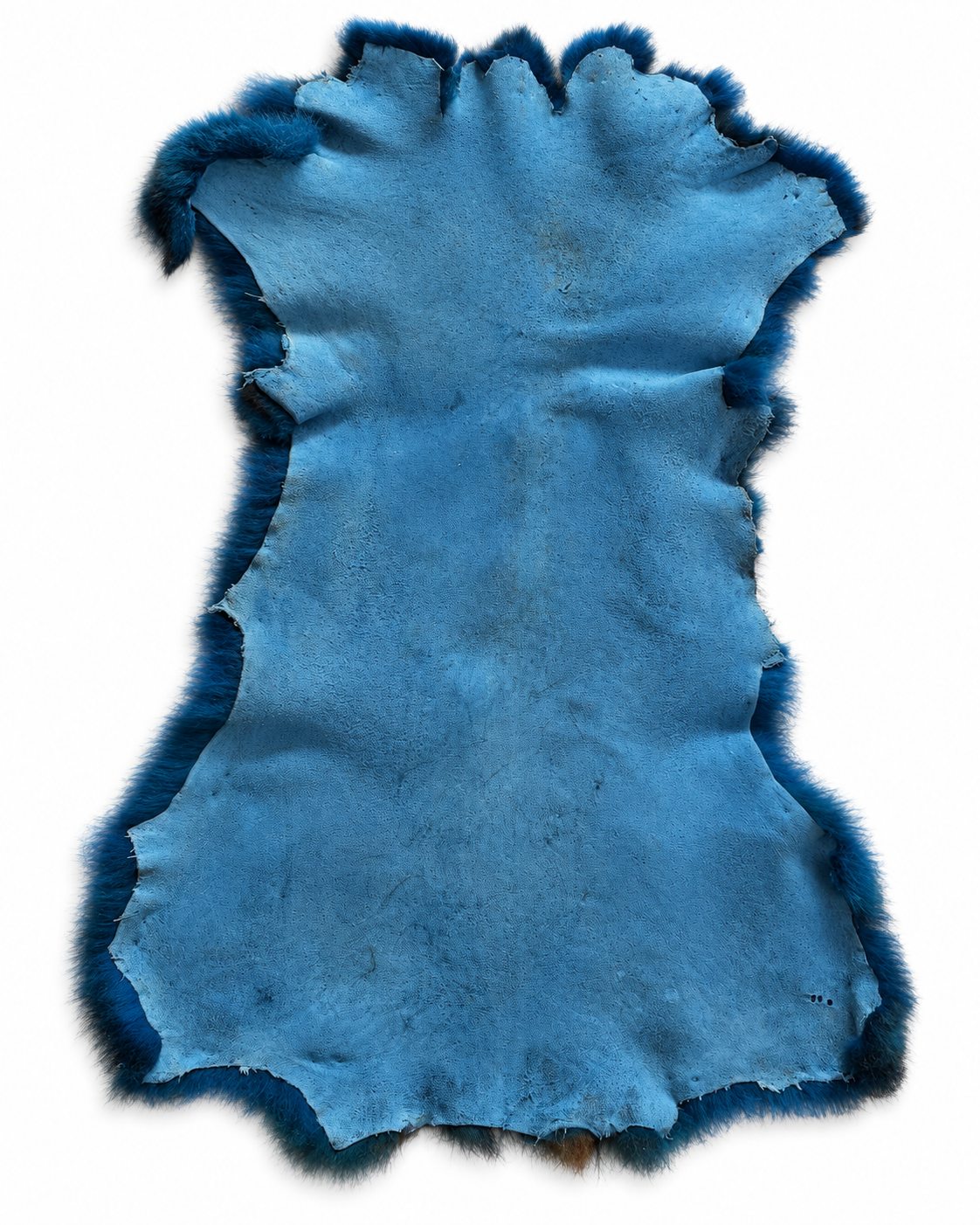 Dyed possum skin in Marine, inside leather view