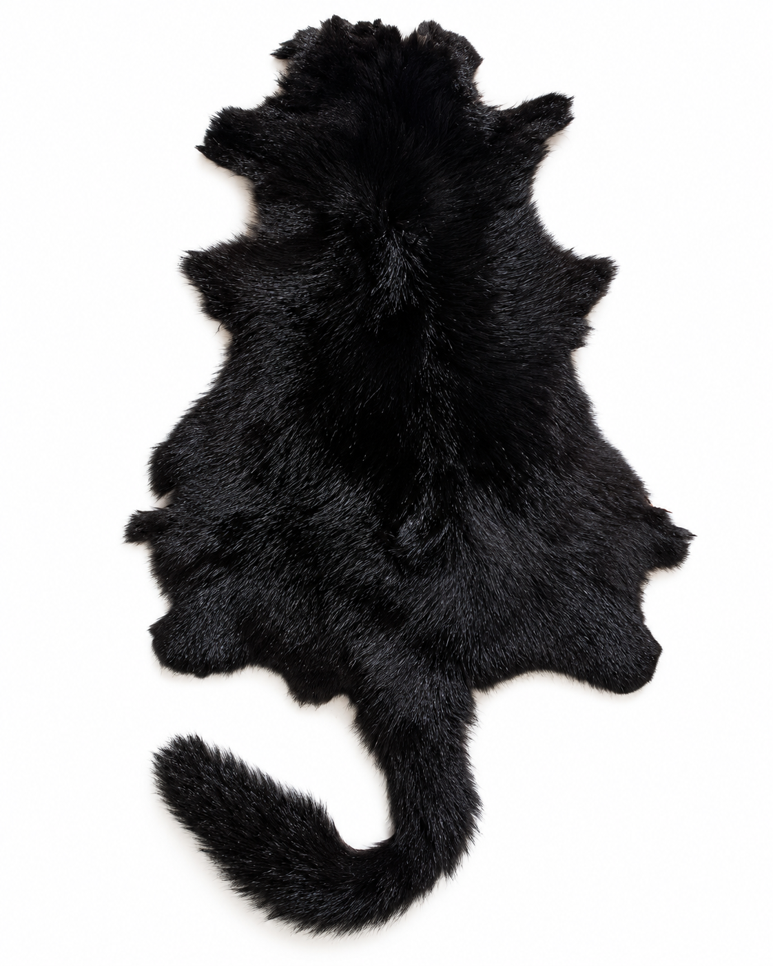 Dyed possum skin in Midnight, fur side