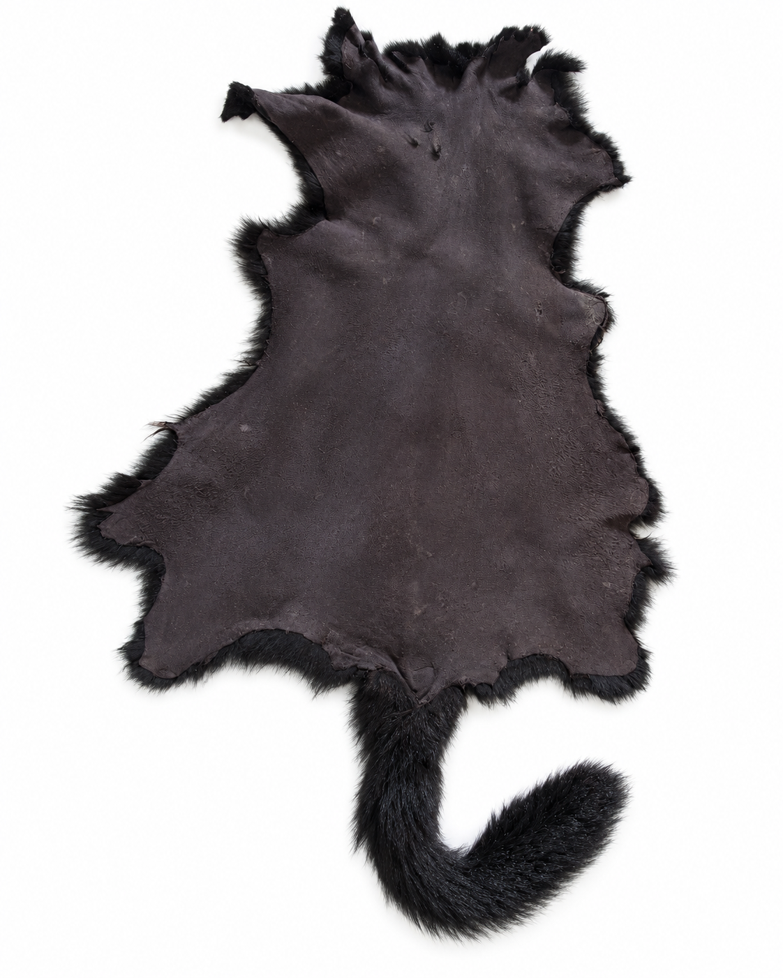 Dyed possum skin in Midnight, inside leather view