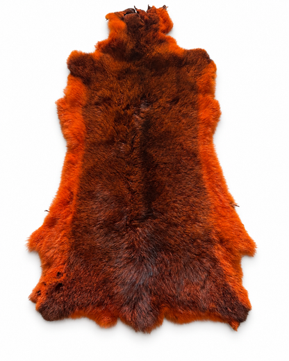 Dyed possum skin in Paprika, fur side