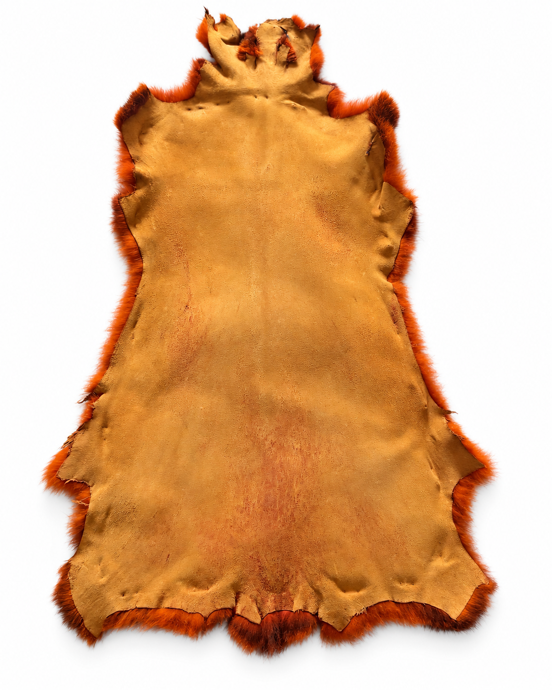 Dyed possum skin in Paprika, inside leather view