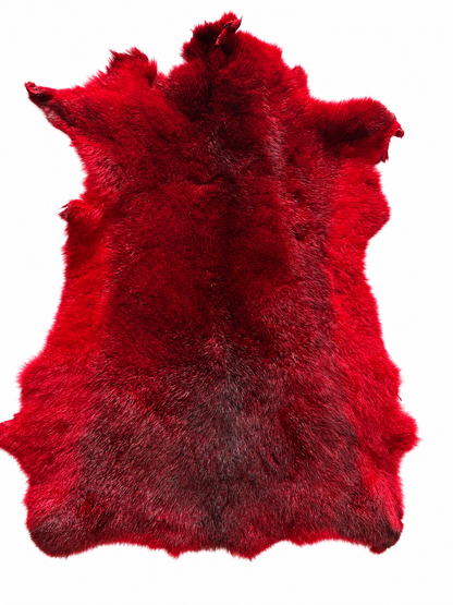 Dyed possum skin in Rosie, fur side