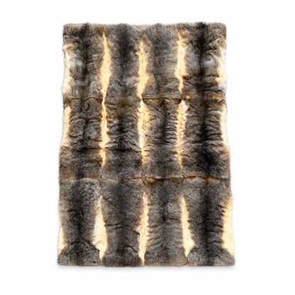 12-skin possum fur throw in Natural