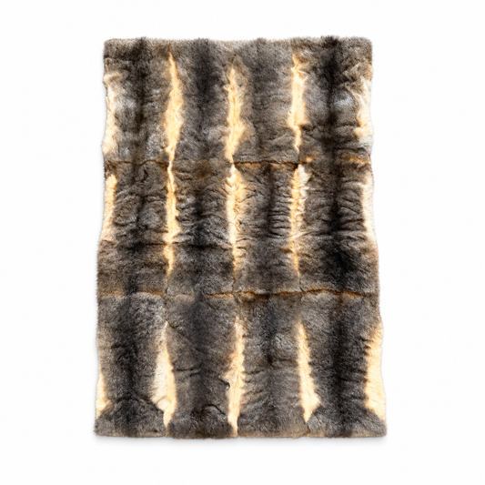 12-skin possum fur throw in Natural