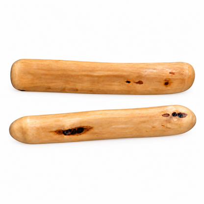Premium Light: one pair of finished Tasmanian dogwood clapsticks; sold as two sticks.