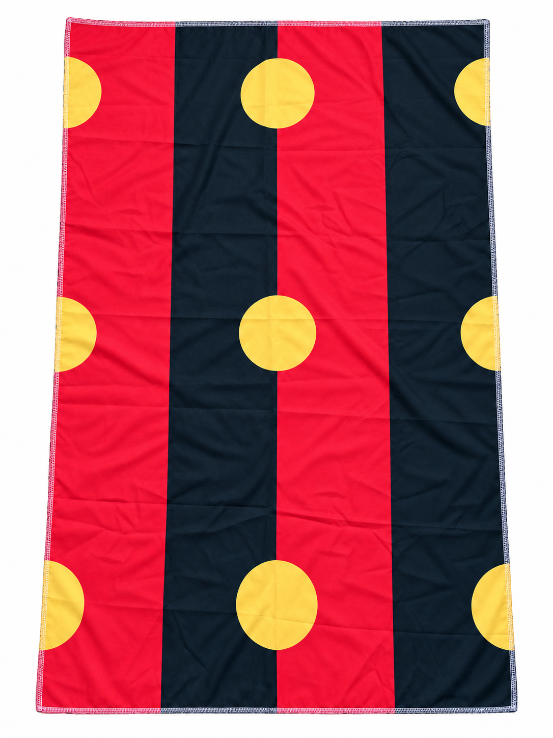 Aboriginal Flag Tablecloth showing the repeating red, black and yellow pattern